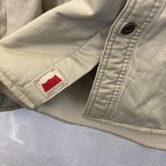 Levi's Sherpa Lined Shirt Jacket Shacket Mens 3XL Khaki Tan Workwear Classic - Picture 10 of 15